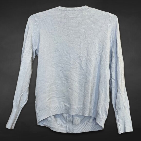 Philosophy Cardigan Button Front Closure Lightweight Breathable Fabric Blue W L - Picture 2 of 8